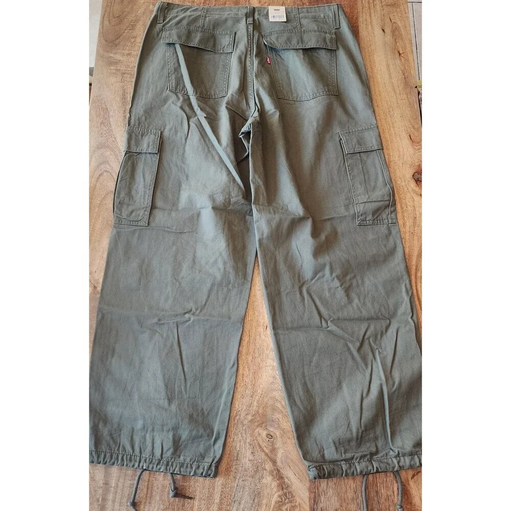 Levi's '94 Baggy Cargo Pants Mens 32 Green Adjustable Hem Workwear